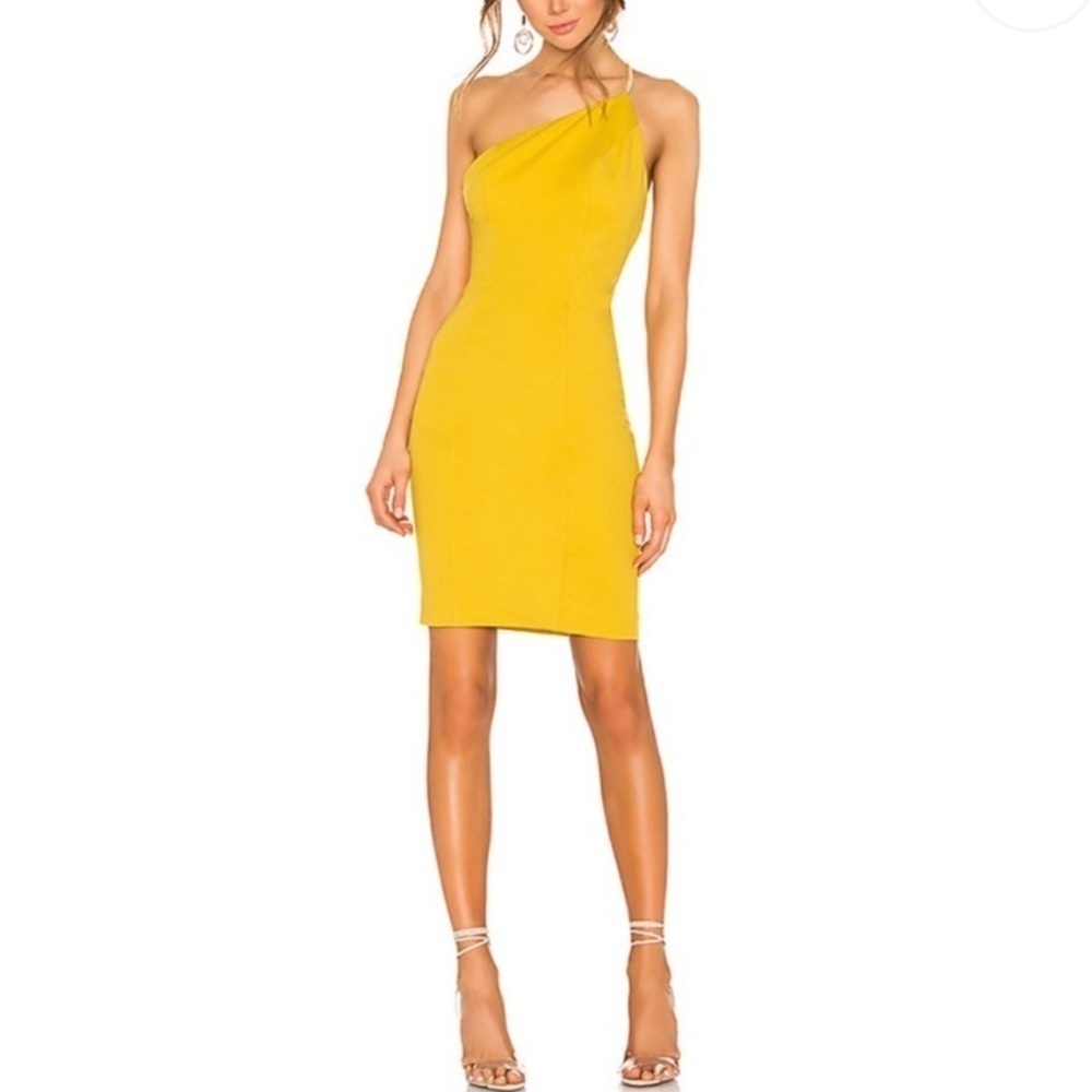 NBD Ciara Mini Dress in Saffron Yellow Size Small